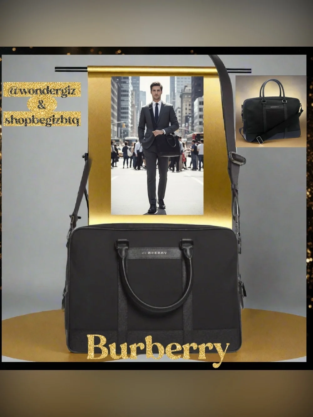 🔥🔥Authentic Burberry Laptop Bag Burberry London Nylon Newburg Small Briefcase